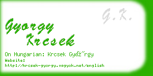 gyorgy krcsek business card